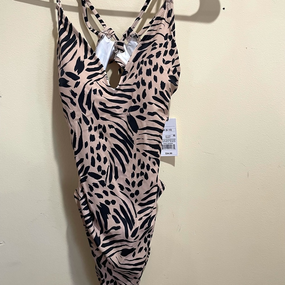 Animal print swim suit- M